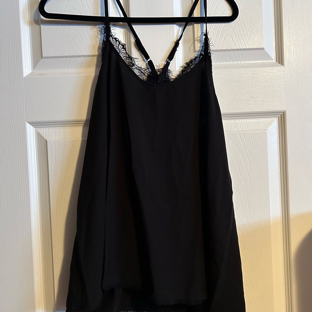 Black Lace Trim Cami Top